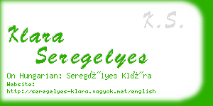 klara seregelyes business card